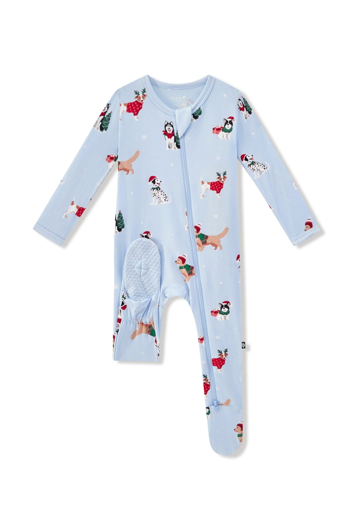Kyte Baby Zippered Footie in Holiday Pups - Princess and the Pea Boutique