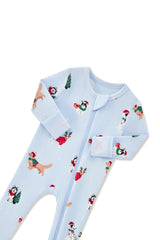 Kyte Baby Zippered Footie in Holiday Pups - Princess and the Pea Boutique