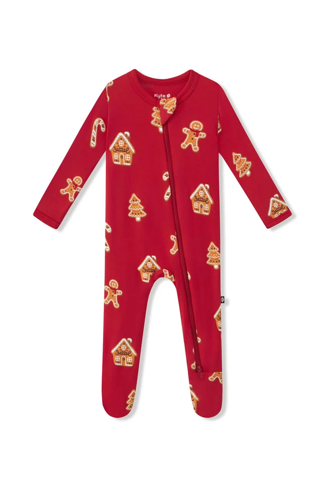 Kyte Baby Zippered Footie in Gingerbread - Princess and the Pea Boutique