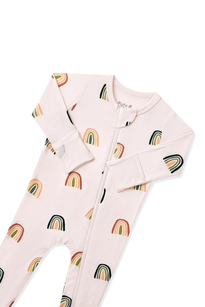 Kyte Baby Zippered Footie in Retro Rainbow - Princess and the Pea Boutique