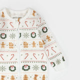 Petit Lem Holiday Treats Fair Isle Print on Thermal Sleeper