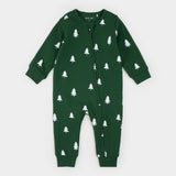 Petit Lem Pine Tree Print on Spruce Fleece Playsuit