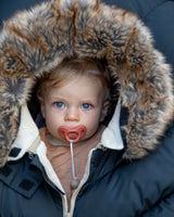7AM Enfant Car Seat Cocoon - Tundra Black Faux Fur