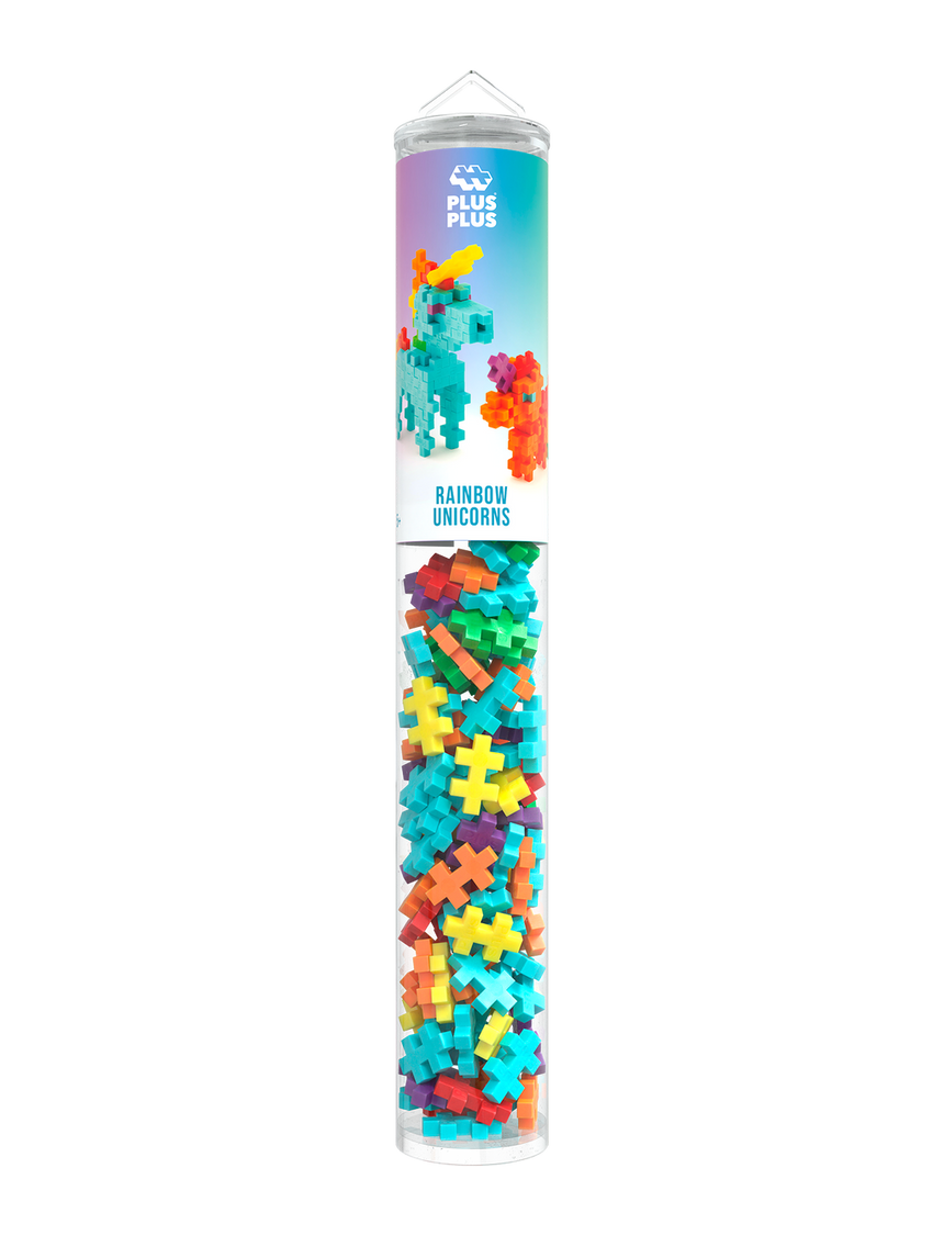 Plus-Plus Tube - Rainbow Unicorns - 100 pcs