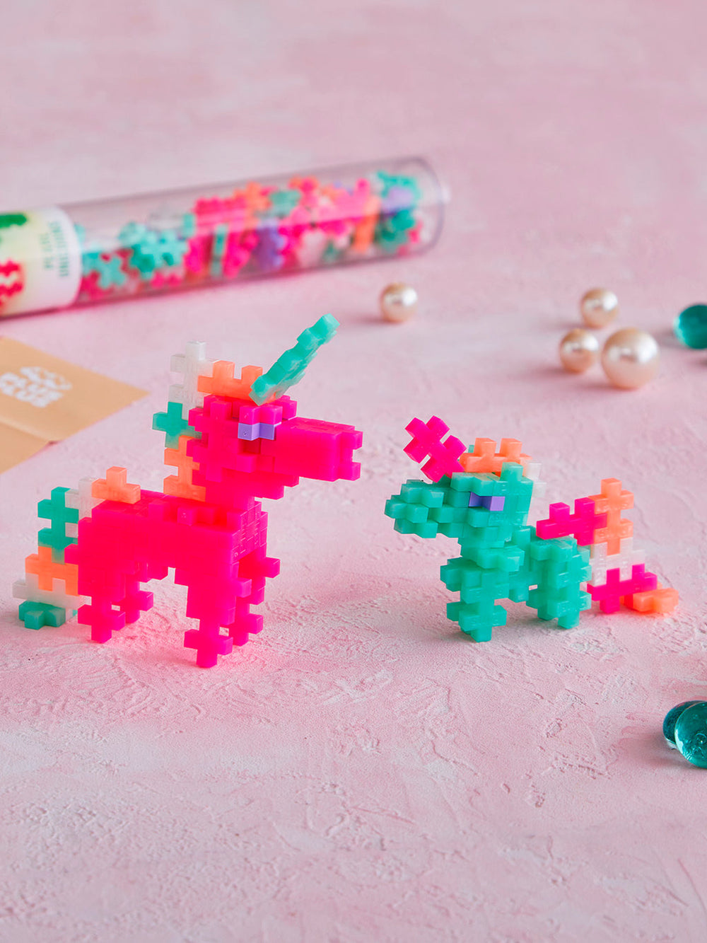 Plus-Plus Tube - Pearl Unicorns - 100 pcs