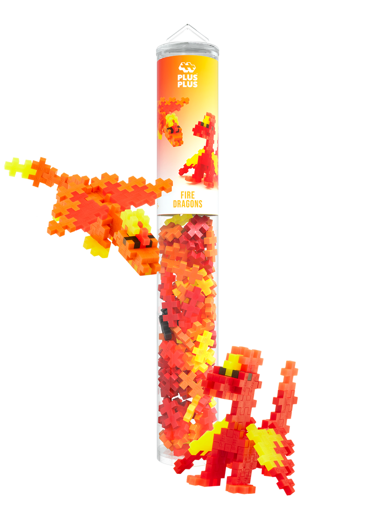Plus-Plus Tube - Fire Dragons - 100 pcs
