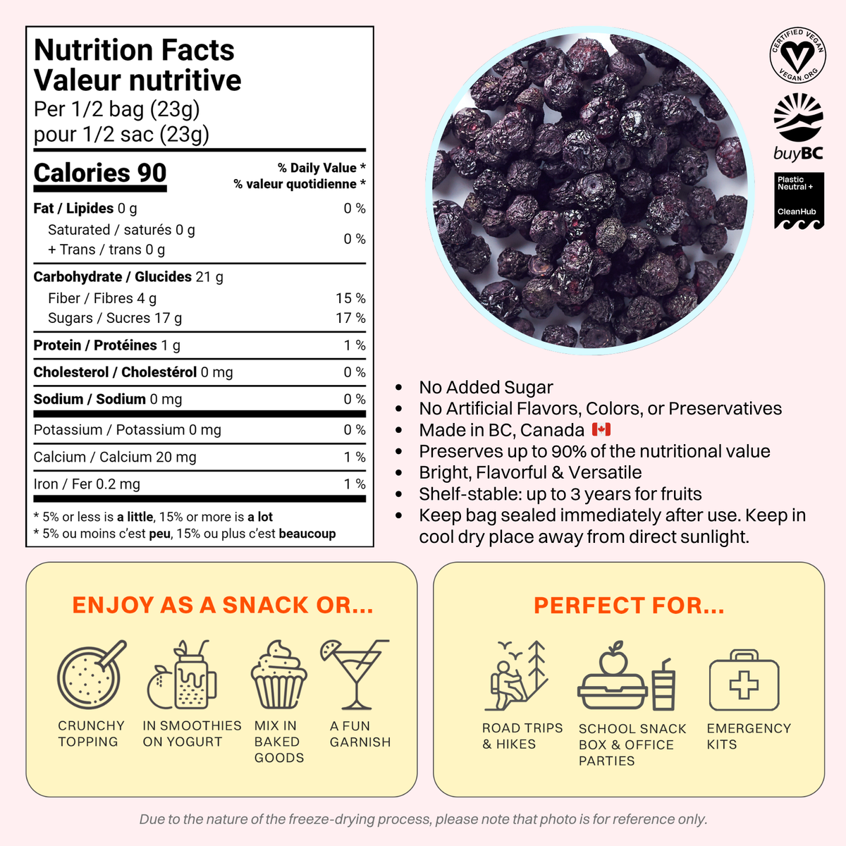 OHME! Freeze-Dried Blueberries (Whole) 46g