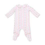 Angel Dear Smocked Peter Pan Snap Footie - Marnie Rosebud Stripe