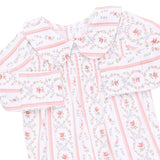 Angel Dear Smocked Peter Pan Snap Footie - Marnie Rosebud Stripe