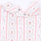 Angel Dear Smocked Peter Pan Snap Footie - Marnie Rosebud Stripe