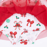 Angel Dear Long Sleeve Tutu Bodysuit Dress - Bows & Candy Canes