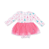 Angel Dear Long Sleeve Tutu Bodysuit Dress - Bow Trellis Tree