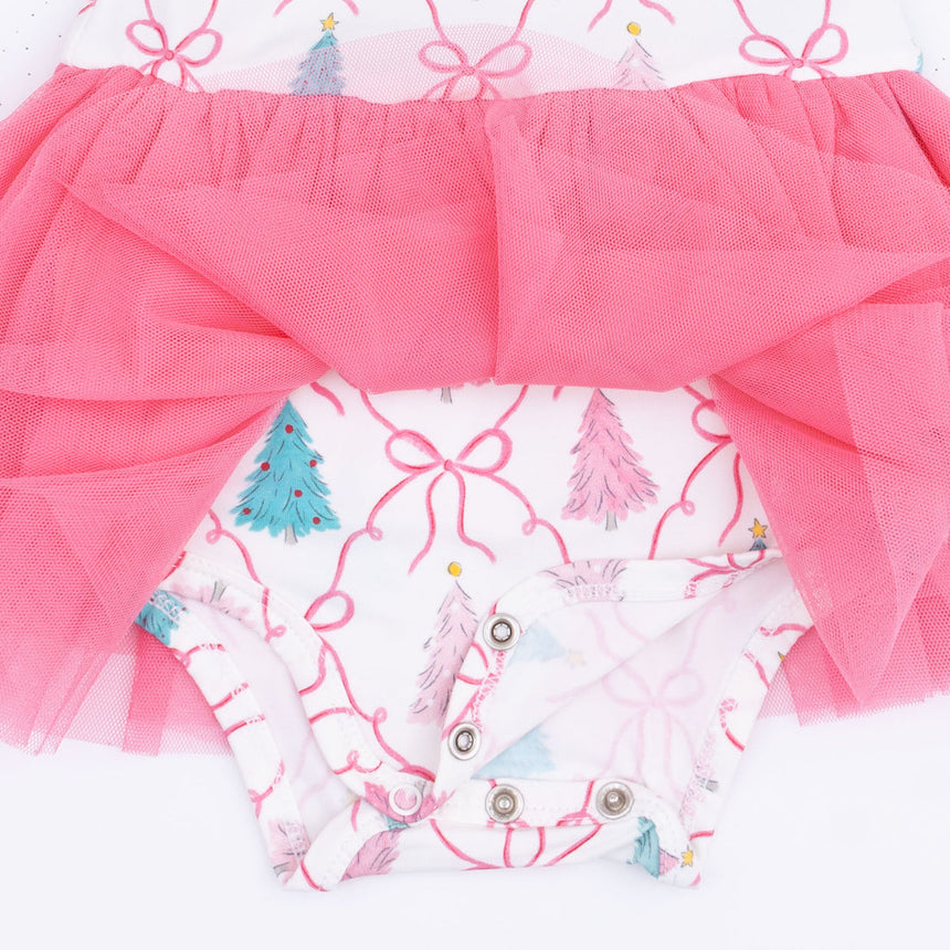 Angel Dear Long Sleeve Tutu Bodysuit Dress - Bow Trellis Tree