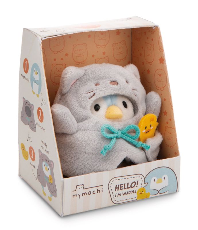 NICI Mymochi Penguin Waddle with duck and cat costume
