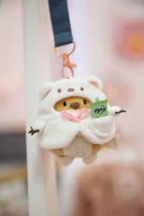 NICI Mymochi Dog Hiro with bubble tea and polar bear costume