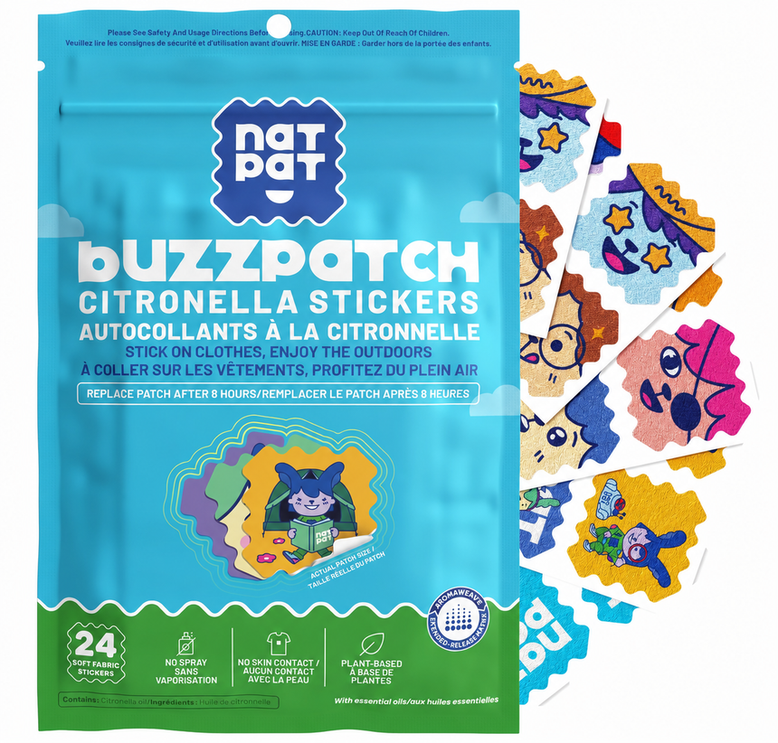 NATPAT Buzz Patch Citronella Stickers for Kids (24 Stickers)