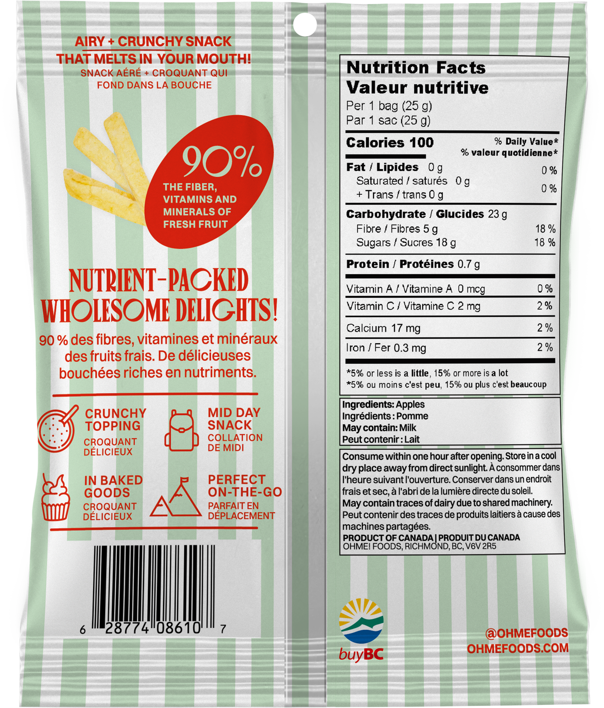 OHME! Apple Fries Snack Size 25g