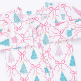 Angel Dear 2 Way Ruffle Back Zipper Footie - Bow Trellis Tree