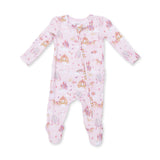 Angel Dear 2 Way Ruffle Back Zipper Footie - Princess Unicorns and Castle