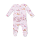 Angel Dear 2 Way Ruffle Back Zipper Footie - Princess Unicorns and Castle