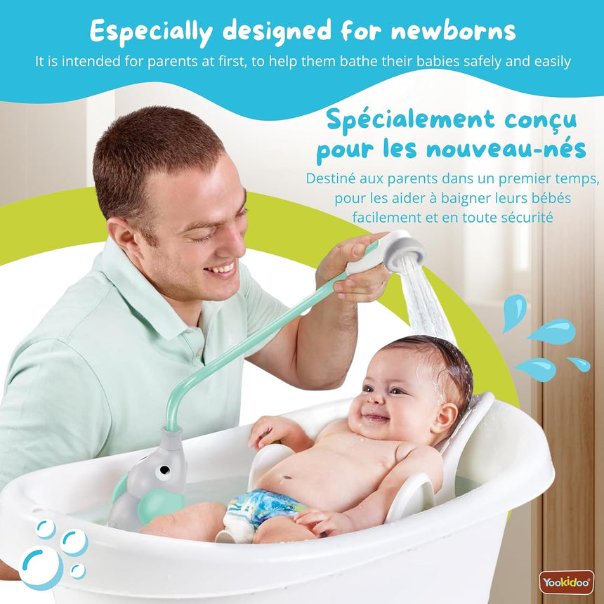 Yookidoo Elephant Baby Shower Head - TEAL