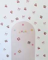 Peel & Stick Fabric Wall Stickers - Cherries & Bows