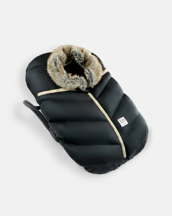 7AM Enfant Car Seat Cocoon - Tundra Black Faux Fur