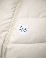 7AM Enfant Car Seat Cocoon - Tundra Heather Beige - White Faux Fur