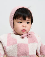 7AM Enfant Boxy Sweater - Checkers Fuzzy Ecru Ash Rose - Princess and the Pea Boutique