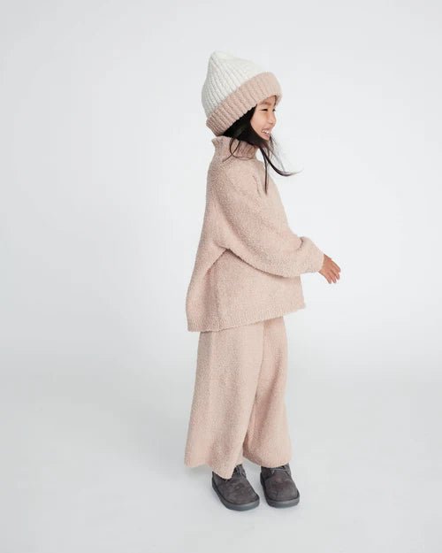 7AM Enfant 2 - Tone Ribbed Beanie - Fuzzy Pecan Ecru - Princess and the Pea Boutique