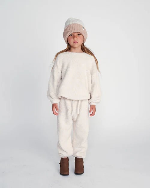 7AM Enfant 2 - Tone Ribbed Beanie - Fuzzy Pecan Ecru - Princess and the Pea Boutique
