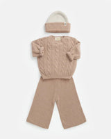 7AM Enfant 2 - Tone Ribbed Beanie - Fuzzy Pecan Ecru - Princess and the Pea Boutique