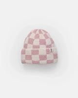 7AM Enfant Beanie - Checkers Fuzzy Ecru Ash Rose - Princess and the Pea Boutique