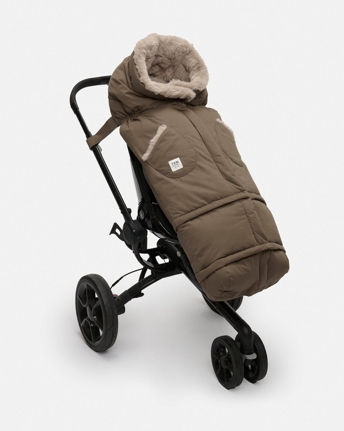 7AM Enfant Blanket 212 Evolution - Helsinki Moss Brown Faux Fur - Princess and the Pea Boutique