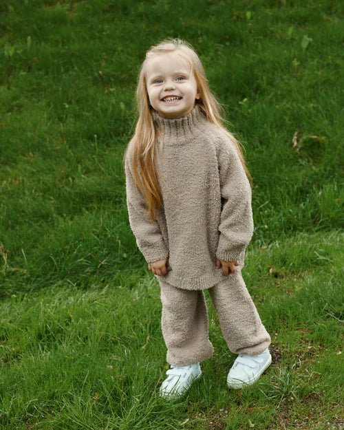 7AM Enfant Boxy Lounge Pants - Fuzzy Taupe - Princess and the Pea Boutique