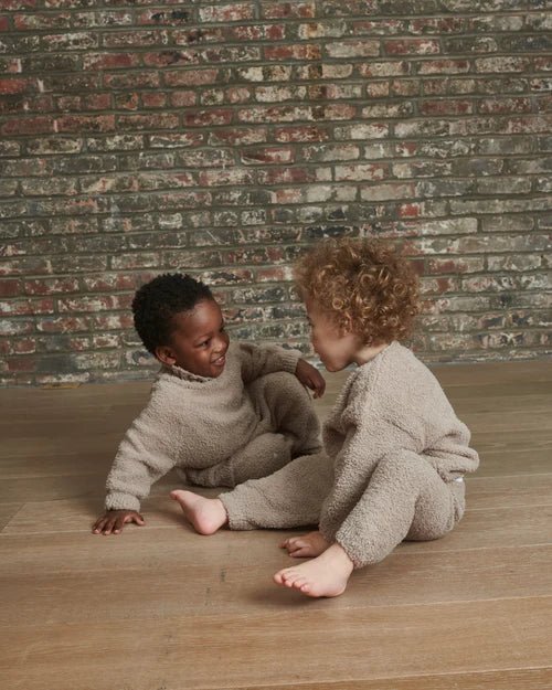 7AM Enfant Boxy Lounge Pants - Fuzzy Taupe - Princess and the Pea Boutique
