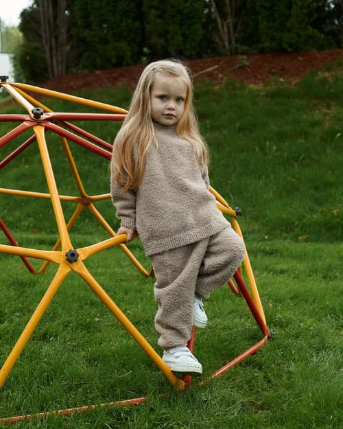 7AM Enfant Boxy Lounge Pants - Fuzzy Taupe - Princess and the Pea Boutique