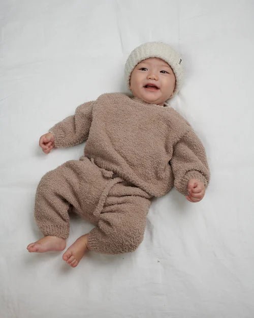 7AM Enfant Boxy Lounge Pants - Fuzzy Taupe - Princess and the Pea Boutique