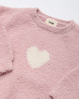 7AM Enfant Boxy Sweater - Fuzzy Love Ash Rose Ecru - Princess and the Pea Boutique