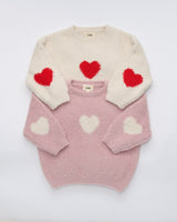 7AM Enfant Boxy Sweater - Fuzzy Love Ash Rose Ecru - Princess and the Pea Boutique