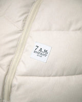 7AM Enfant Car Seat Cocoon - Tundra Heather Beige - White Faux Fur - Princess and the Pea Boutique