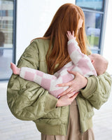7AM Enfant Long Sleeve Jumpsuit - Checkers Fuzzy Ecru Ash Rose - Princess and the Pea Boutique