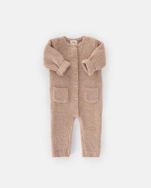 7AM Enfant Long Sleeve Romper Fuzzy Pecan - Princess and the Pea Boutique