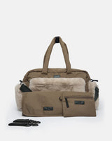 7AM Enfant Soho Diaper Carryall - Helsinki Appliqué Moss Brown - Princess and the Pea Boutique