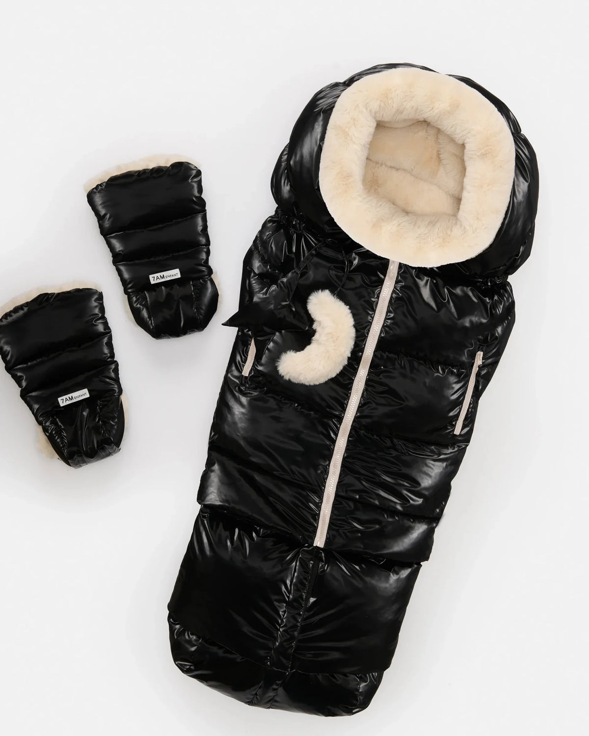 7AM Enfant Warmmuffs - Ushuaia Black Liquid Shine - Princess and the Pea Boutique