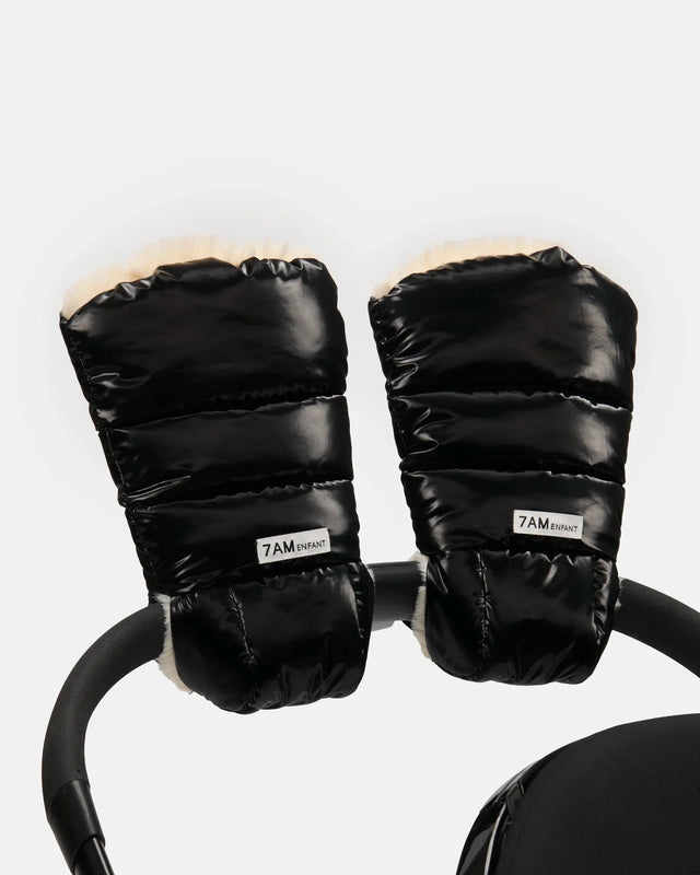7AM Enfant Warmmuffs - Ushuaia Black Liquid Shine - Princess and the Pea Boutique