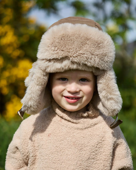 7AM Enfant The Chapka Hat - Helsinki Moss Brown Faux Fur - Princess and the Pea Boutique
