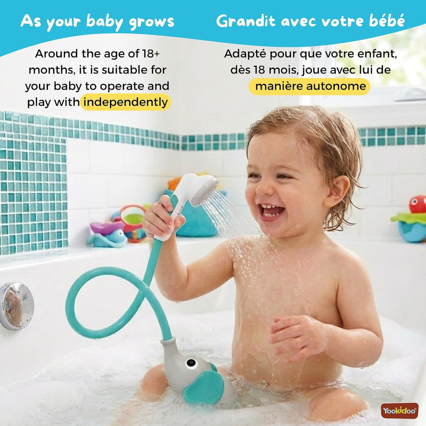 Yookidoo Elephant Baby Shower Head - TEAL