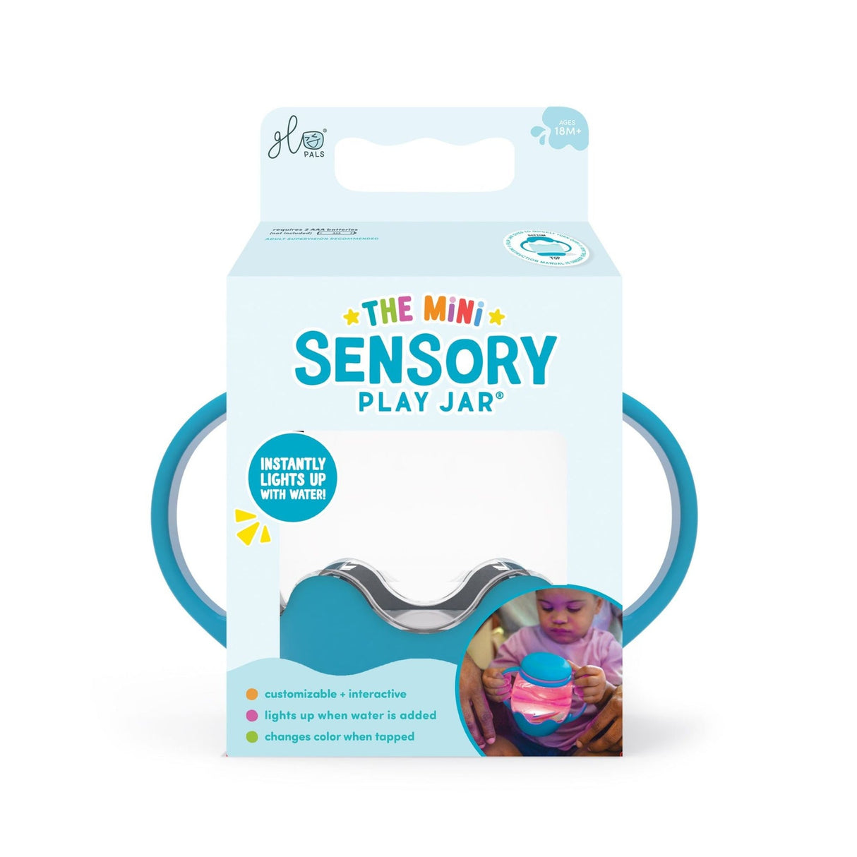 Glo Pals Mini Sensory Play Jar - Blue Lagoon