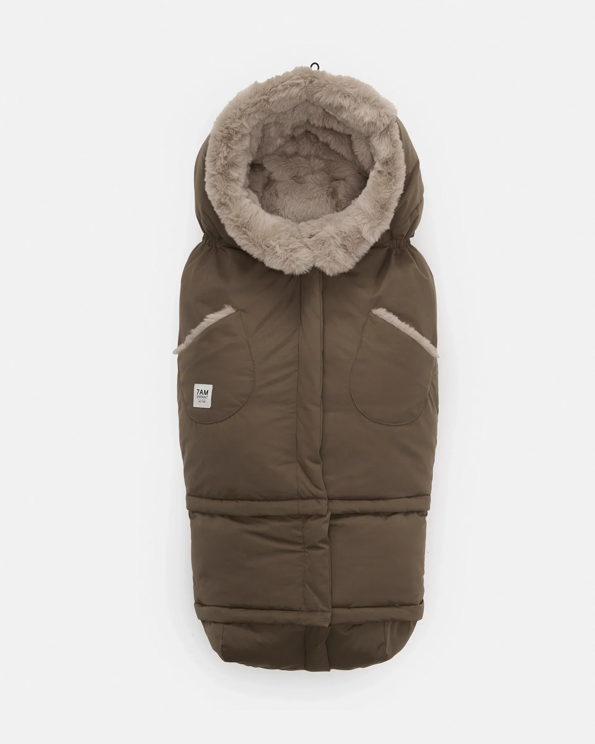 7AM Enfant Blanket 212 Evolution - Helsinki Moss Brown Faux Fur - Princess and the Pea Boutique